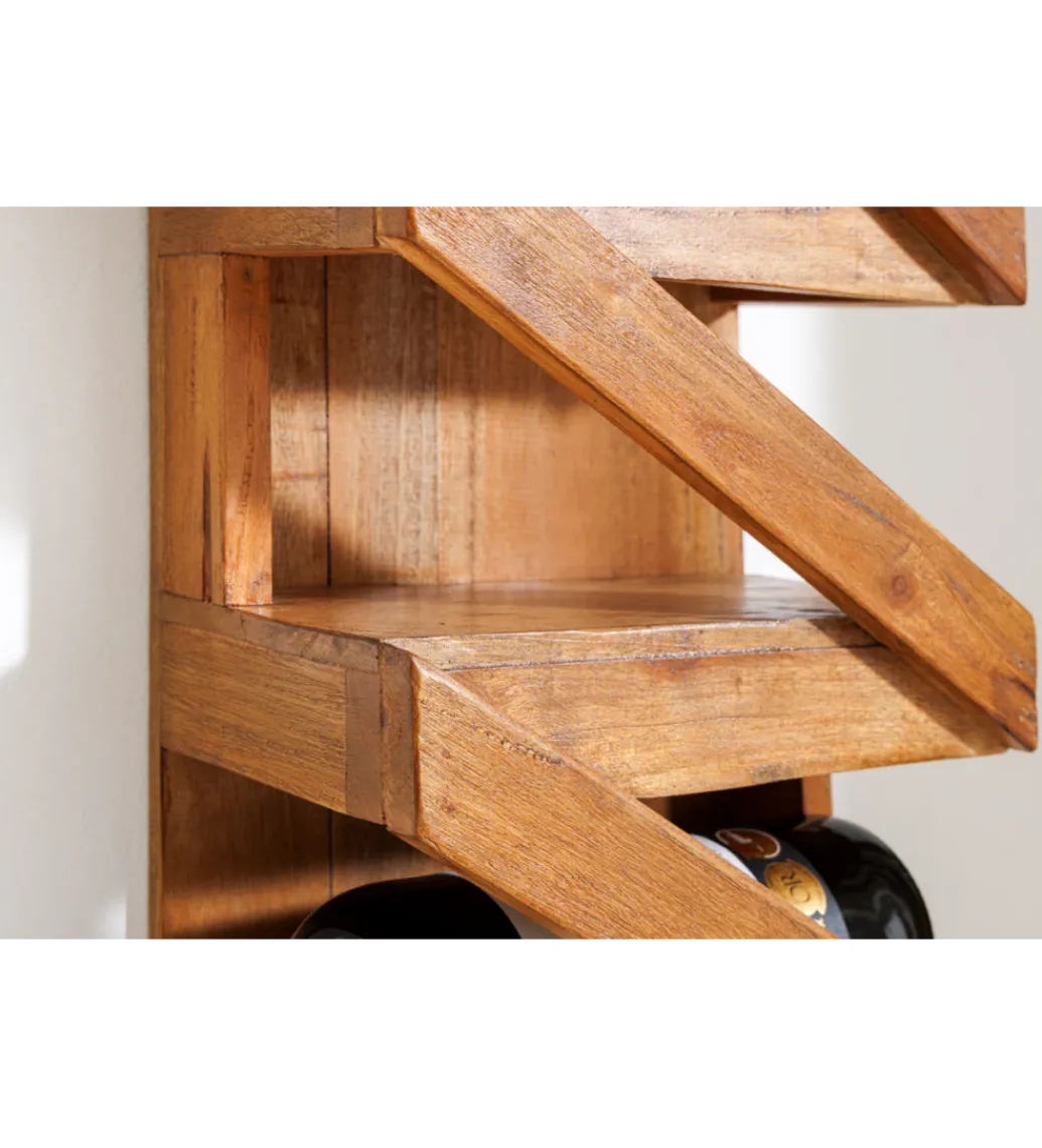 Stojak na wino MAKASSAR 80 cm na 5 butelek drewno teak*Invicta Interior Online