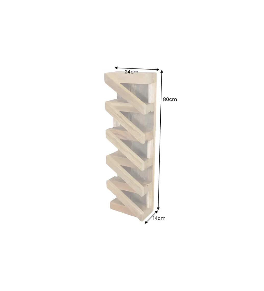 Stojak na wino MAKASSAR 80 cm na 5 butelek drewno teak*Invicta Interior Online