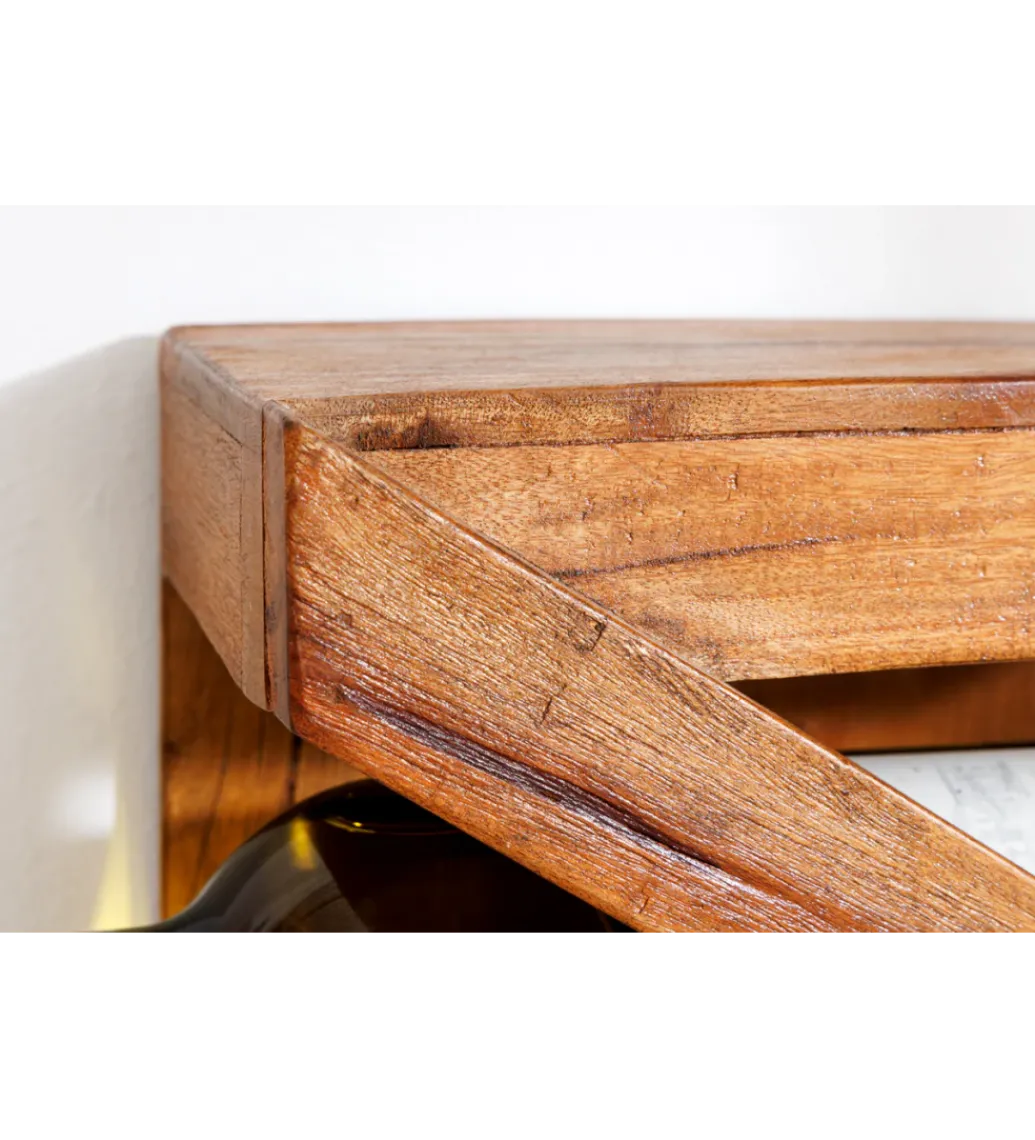 Stojak na wino MAKASSAR 80 cm na 5 butelek drewno teak*Invicta Interior Online