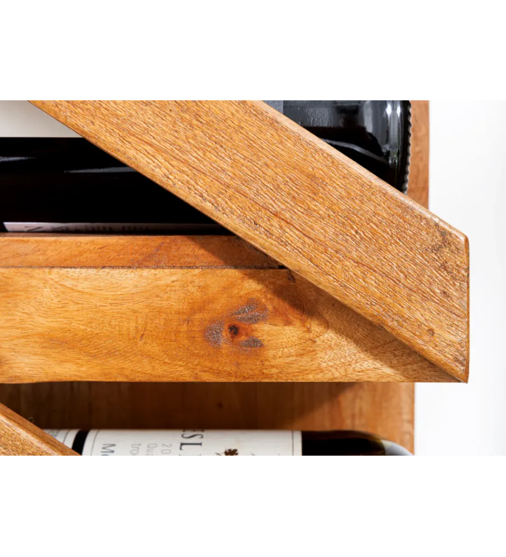 Stojak na wino MAKASSAR 80 cm na 5 butelek drewno teak*Invicta Interior Online