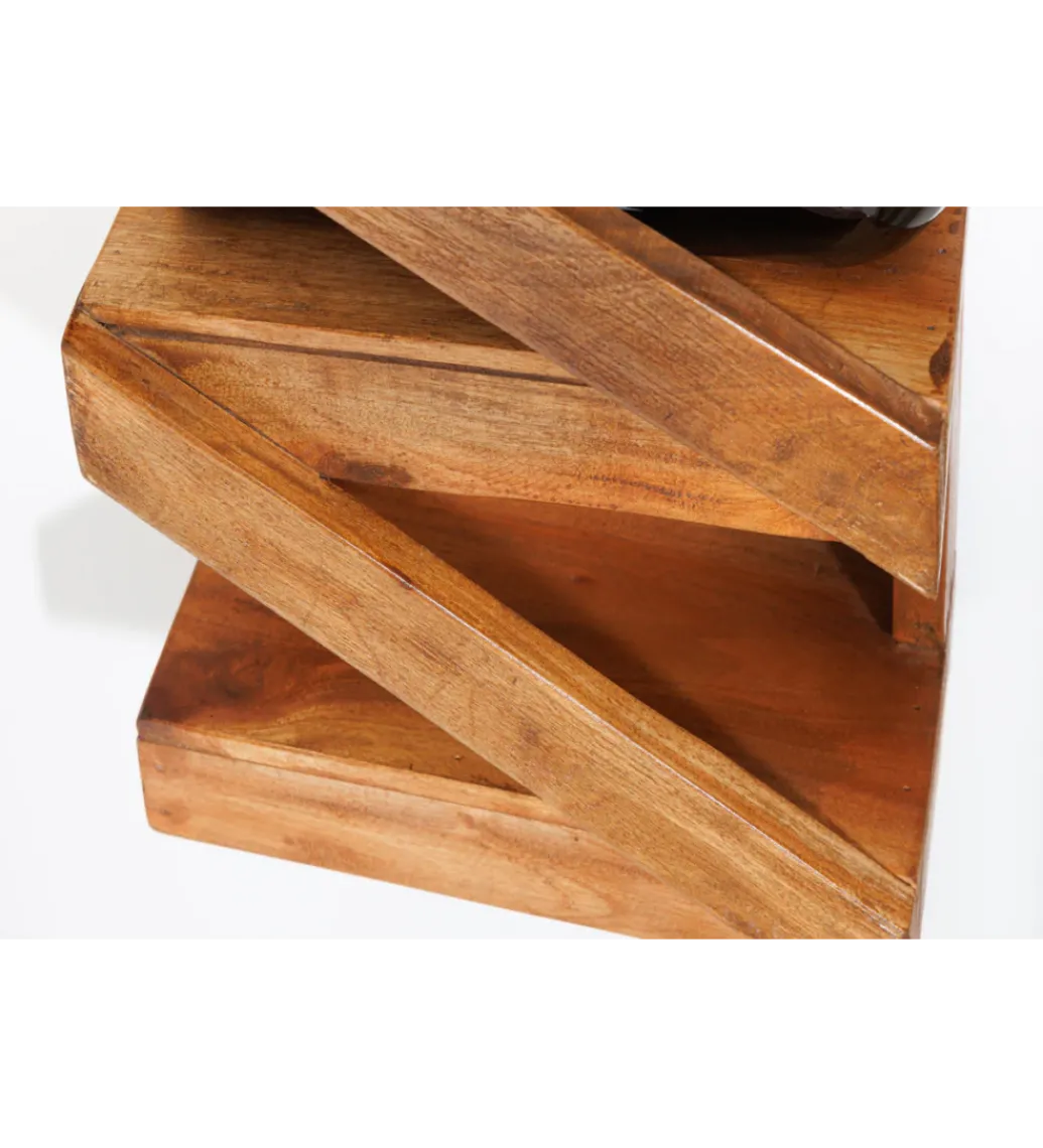 Stojak na wino MAKASSAR 80 cm na 5 butelek drewno teak*Invicta Interior Online