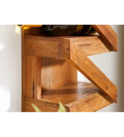 Stojak na wino MAKASSAR 80 cm na 5 butelek drewno teak*Invicta Interior Online