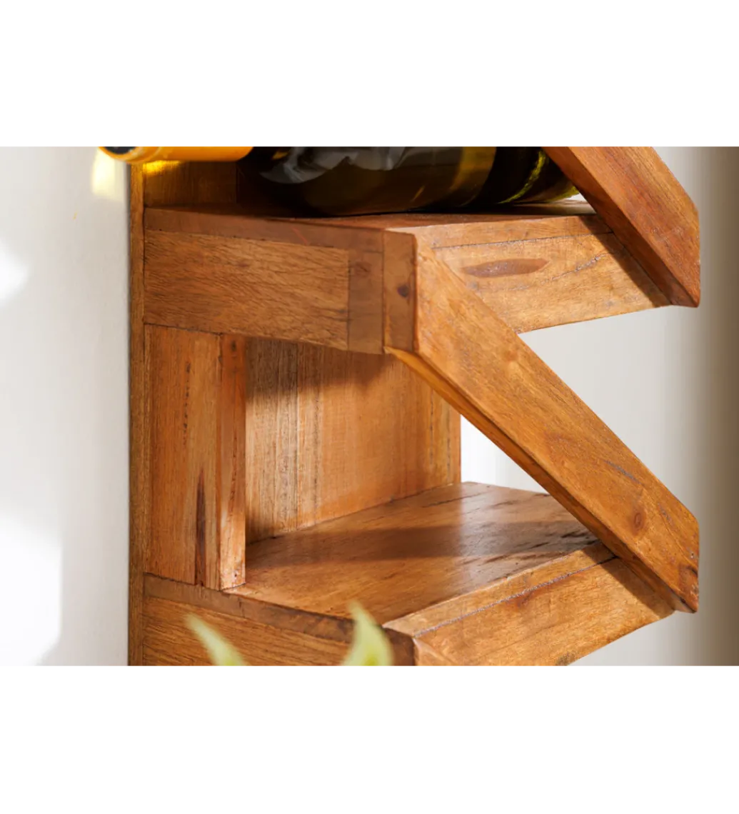 Stojak na wino MAKASSAR 80 cm na 5 butelek drewno teak*Invicta Interior Online