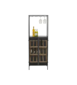 Stojak na wino PORTO BAR 60 x 170 cm czarny*KDesign Best