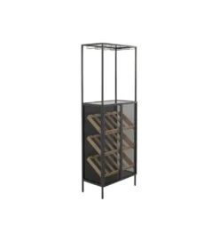 Stojak na wino PORTO BAR 60 x 170 cm czarny*KDesign Best