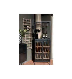 Stojak na wino PORTO BAR 60 x 170 cm czarny*KDesign Best
