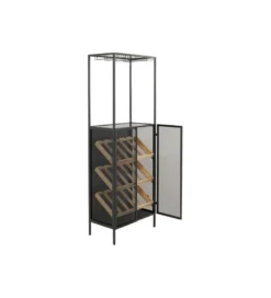 Stojak na wino PORTO BAR 60 x 170 cm czarny*KDesign Best