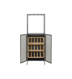 Stojak na wino PORTO BAR 60 x 170 cm czarny*KDesign Best