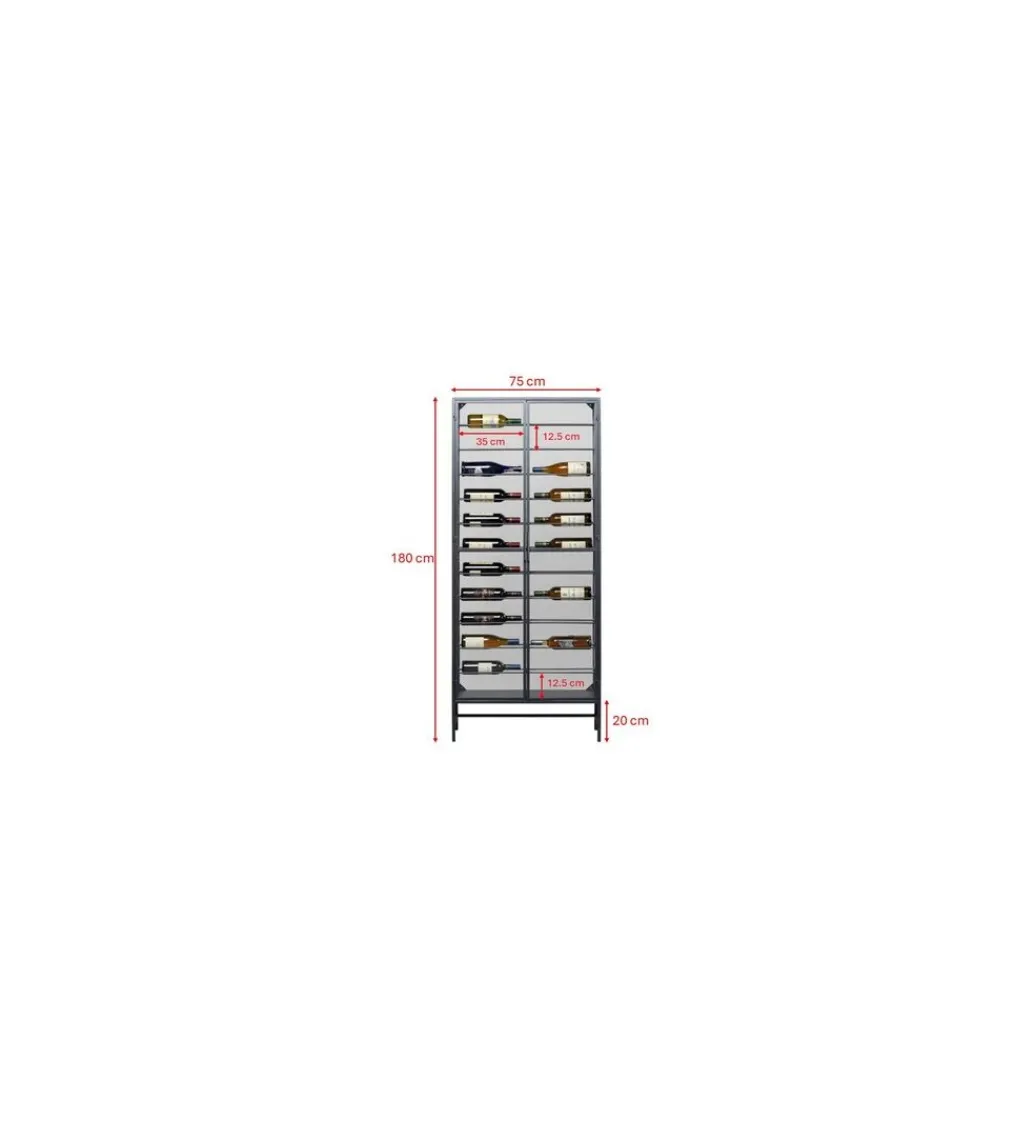 Stojak na wino PORTO 75 x 180 cm czarna*KDesign Hot