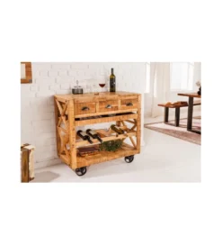 Stojak na wino REMMES 86 cm drewno mango*Invicta Interior Online