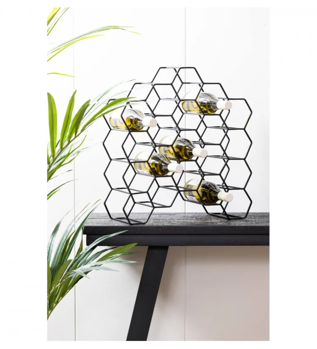 Stojak na wino SALBRIS 52 cm czarny matt*L&L Online