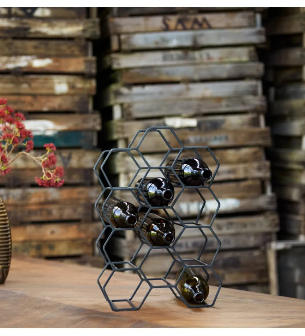 Stojak na wino SALBRIS 46 cm czarny matt*L&L Best