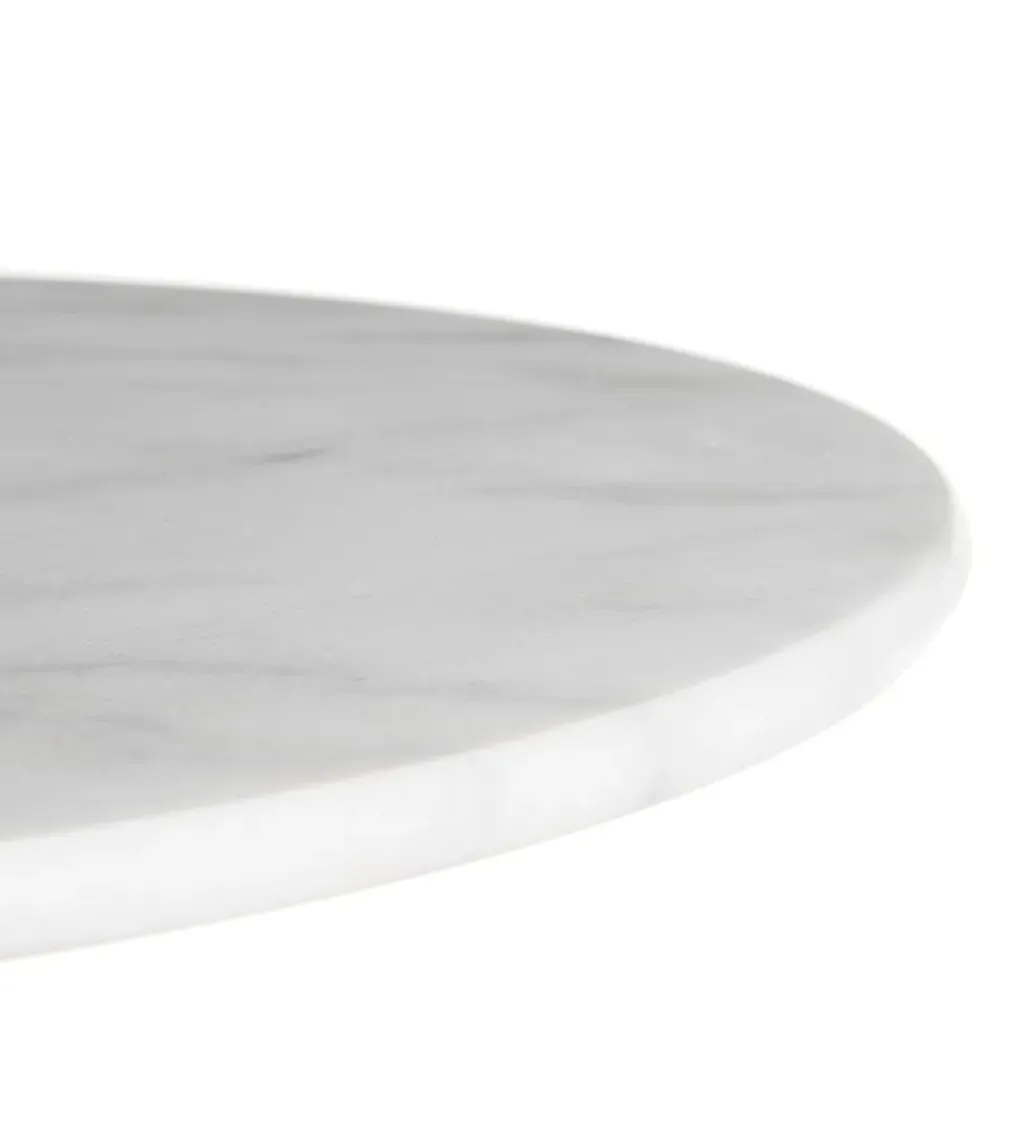 Stół okrągły AUESON 60 cm czarny blat w optyce marmuru*Zona-Design New
