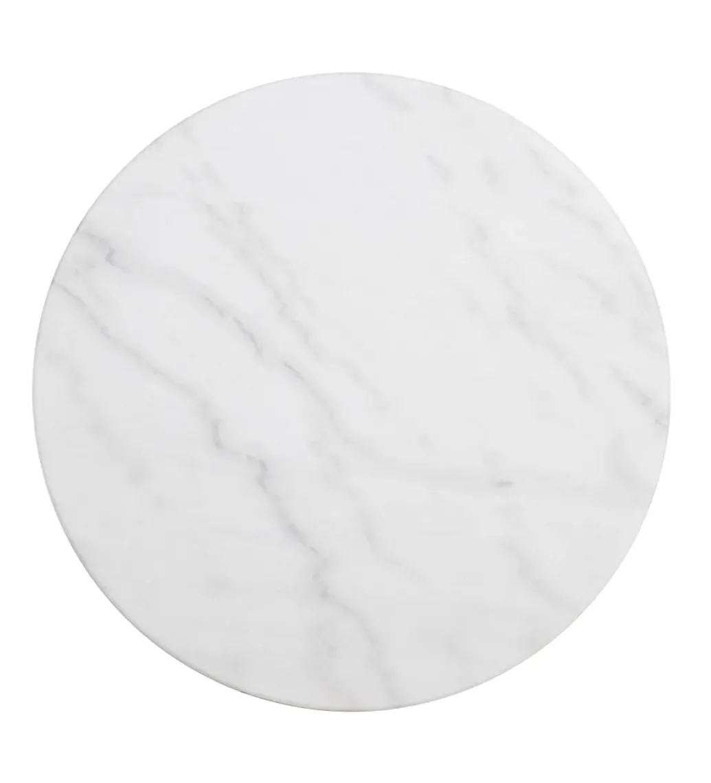 Stół okrągły AUESON 60 cm czarny blat w optyce marmuru*Zona-Design New
