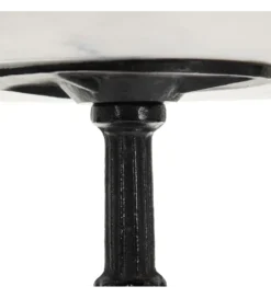 Stół okrągły AUESON 80 cm czarny blat w optyce marmuru*Zona-Design