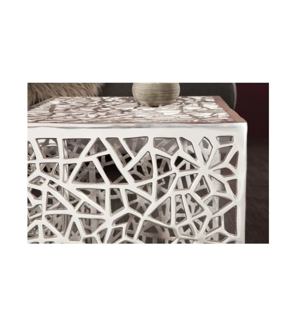 Stolik Abstract DELICADO Zestaw 2 Srebrny*Invicta Interior Outlet