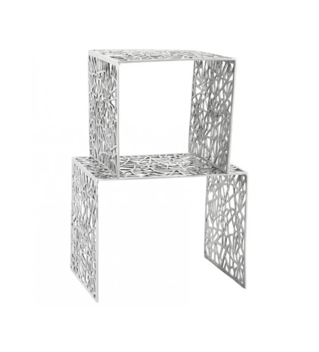 Stolik Abstract DELICADO Zestaw 2 Srebrny*Invicta Interior Outlet