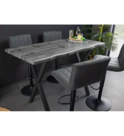Stolik bistro WILD 120 cm drewno dębu szary*Invicta Interior