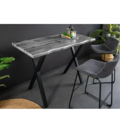 Stolik bistro WILD 120 cm drewno dębu szary*Invicta Interior