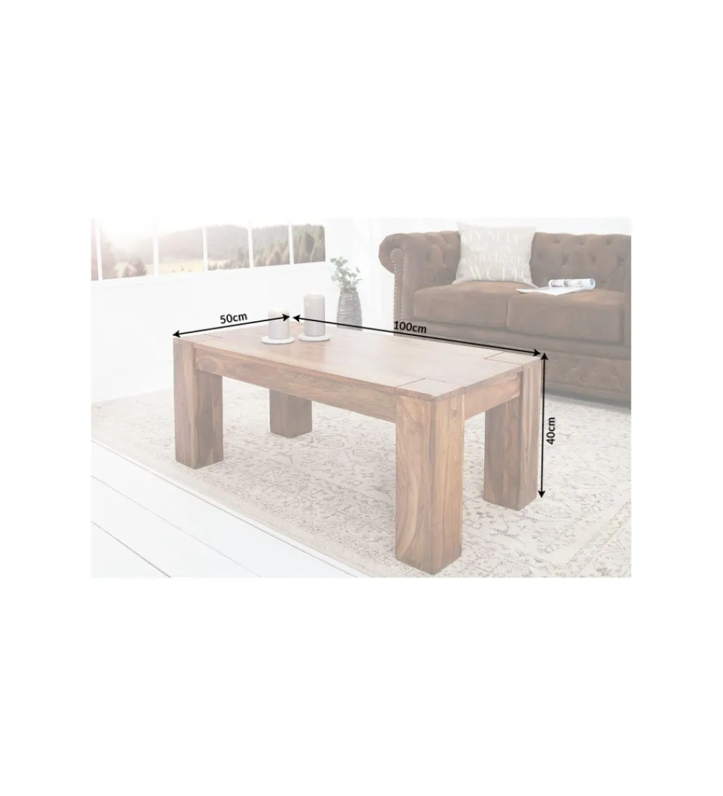 Stolik FINICE Makassar 100 cm drewno sheesham*Invicta Interior - przedsprzedaż Hot
