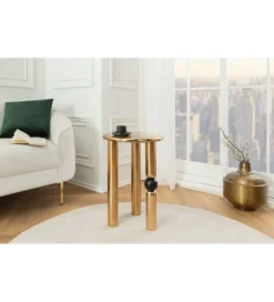 Stolik kawowy ABSYNT 55 cm antyczny złoty*Invicta Interior Discount