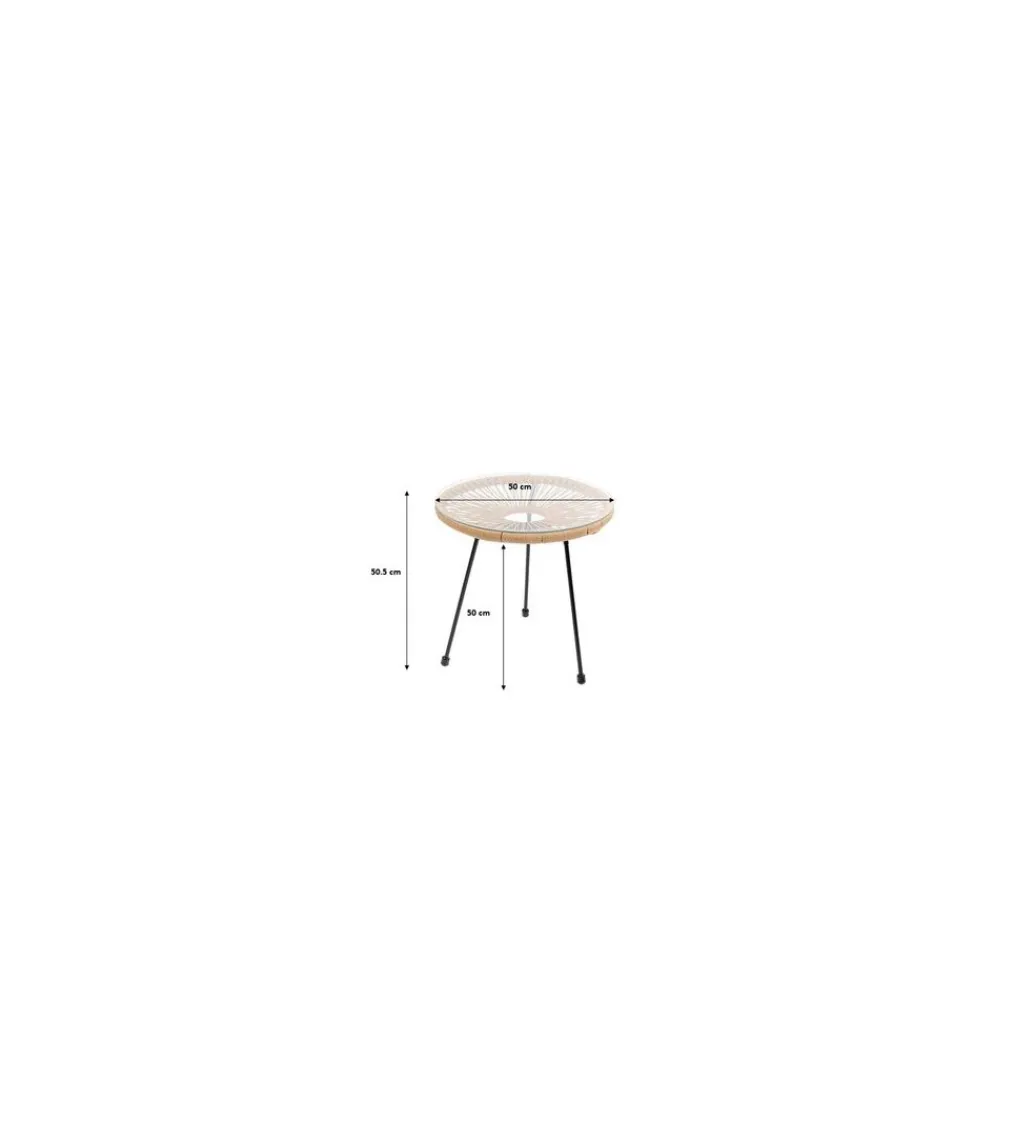 Stolik kawowy ACAPULCO 50 cm naturalny*KARE Discount