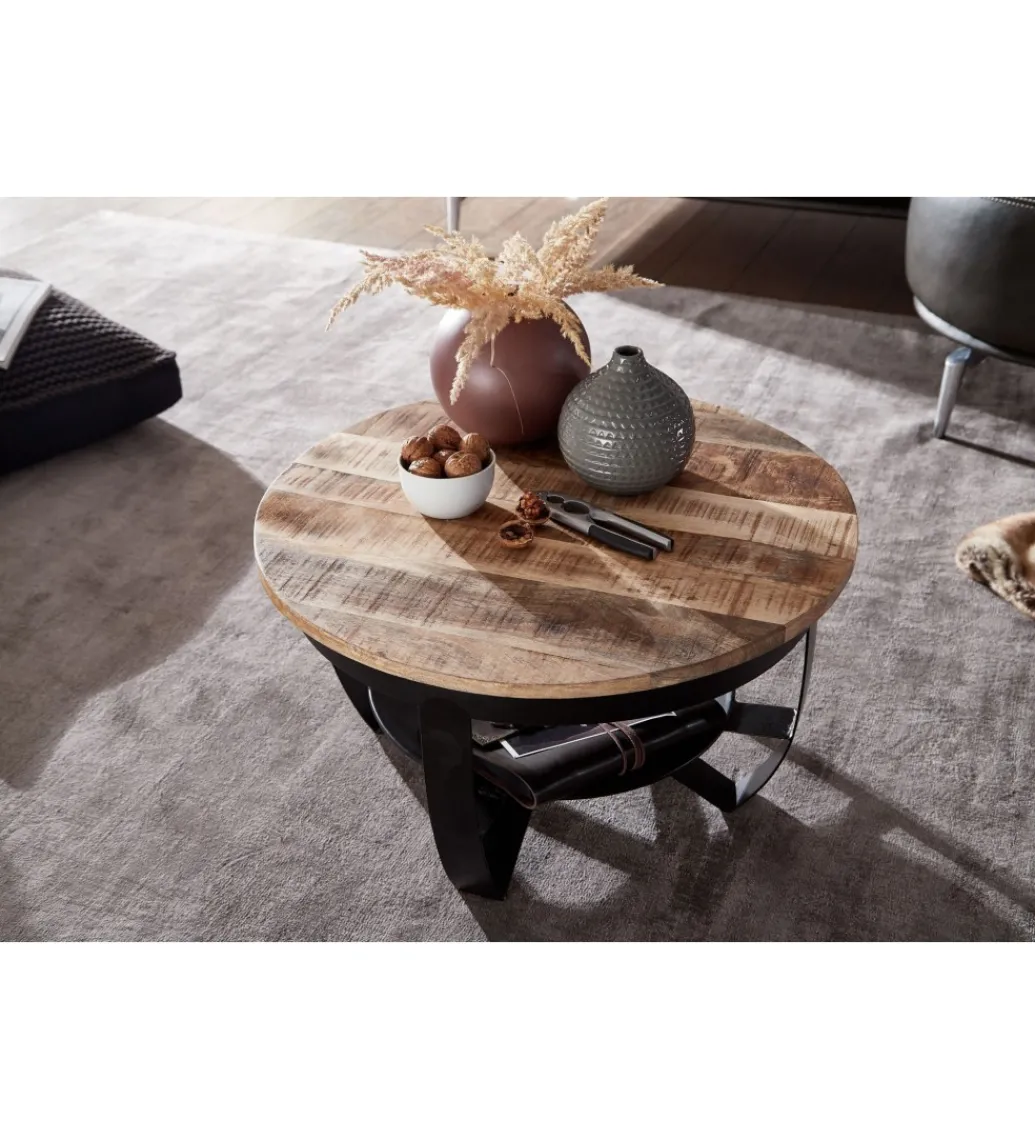 Stolik kawowy AFLAN 60 cm drewno mango*WOHNLING, GERMANY New