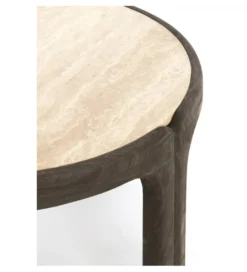 Stolik kawowy ALI 75 cm ciemnobrązowy piaskowy*L&L Clearance