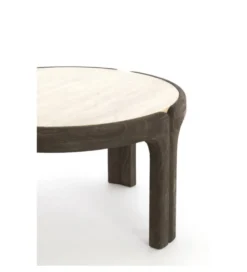 Stolik kawowy ALI 75 cm ciemnobrązowy piaskowy*L&L Clearance