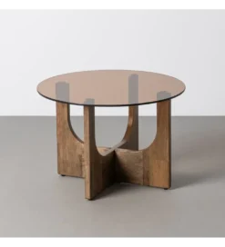 Stolik kawowy AMY 60 cm drewno kauczuk*Zona-Design Best