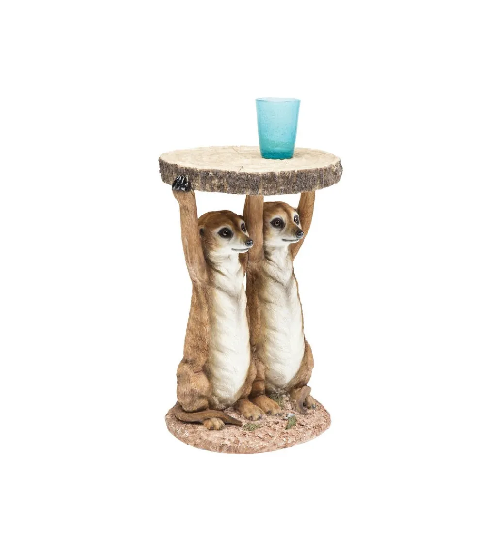 Stolik kawowy ANIMAL MEERKAT SISTERS 33 cm brązowy*KARE