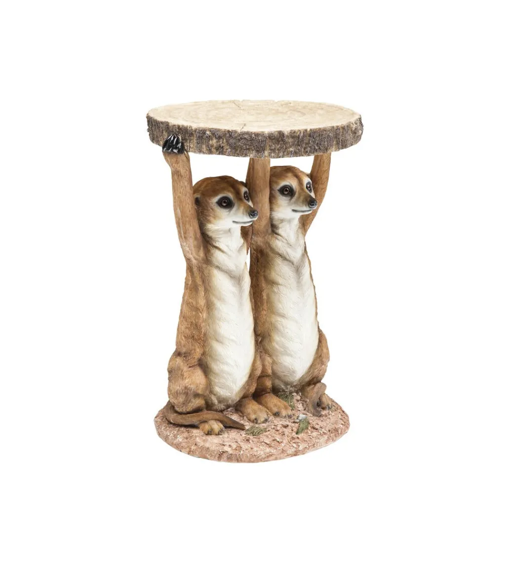 Stolik kawowy ANIMAL MEERKAT SISTERS 33 cm brązowy*KARE