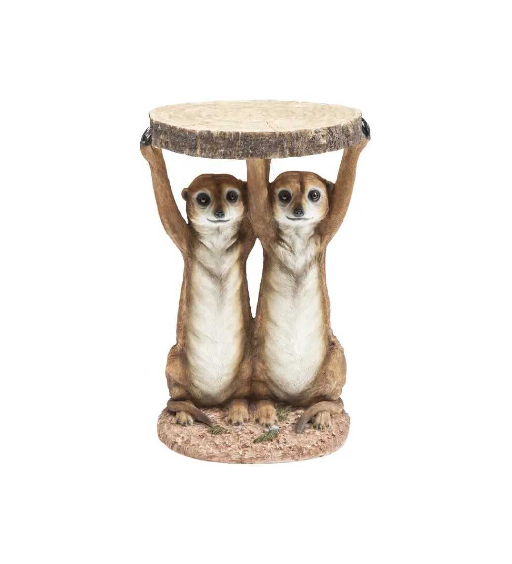 Stolik kawowy ANIMAL MEERKAT SISTERS 33 cm brązowy*KARE