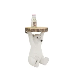 Stolik kawowy ANIMAL POLAR BEAR 37 cm biała*KARE