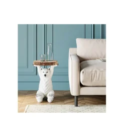 Stolik kawowy ANIMAL POLAR BEAR 37 cm biała*KARE
