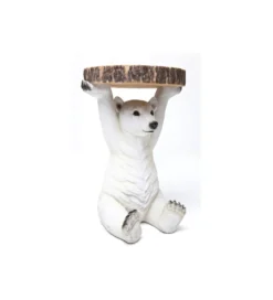 Stolik kawowy ANIMAL POLAR BEAR 37 cm biała*KARE