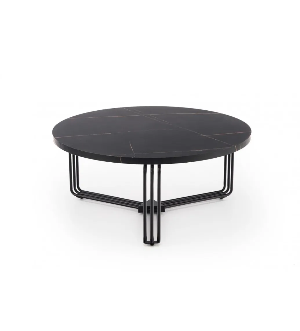 Stolik kawowy ANTICA 80 cm w optyce czarnego marmuru*Halmar Discount