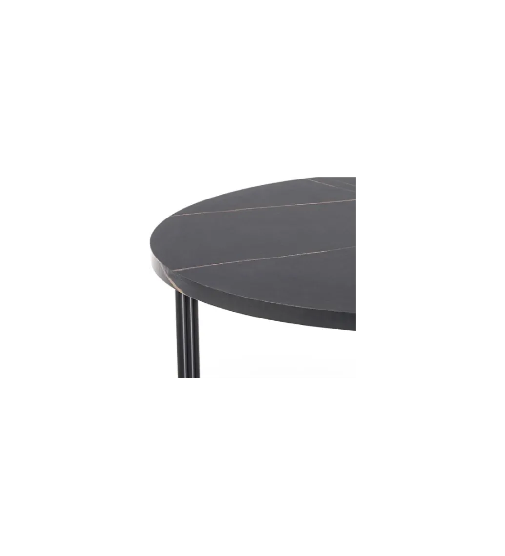 Stolik kawowy ANTICA 80 cm w optyce czarnego marmuru*Halmar Discount