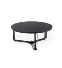 Stolik kawowy ANTICA 80 cm w optyce czarnego marmuru*Halmar Discount