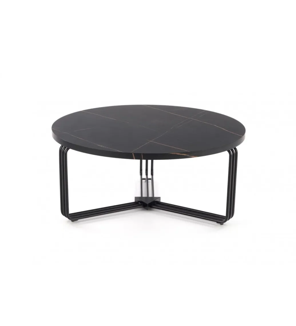 Stolik kawowy ANTICA 80 cm w optyce czarnego marmuru*Halmar Discount