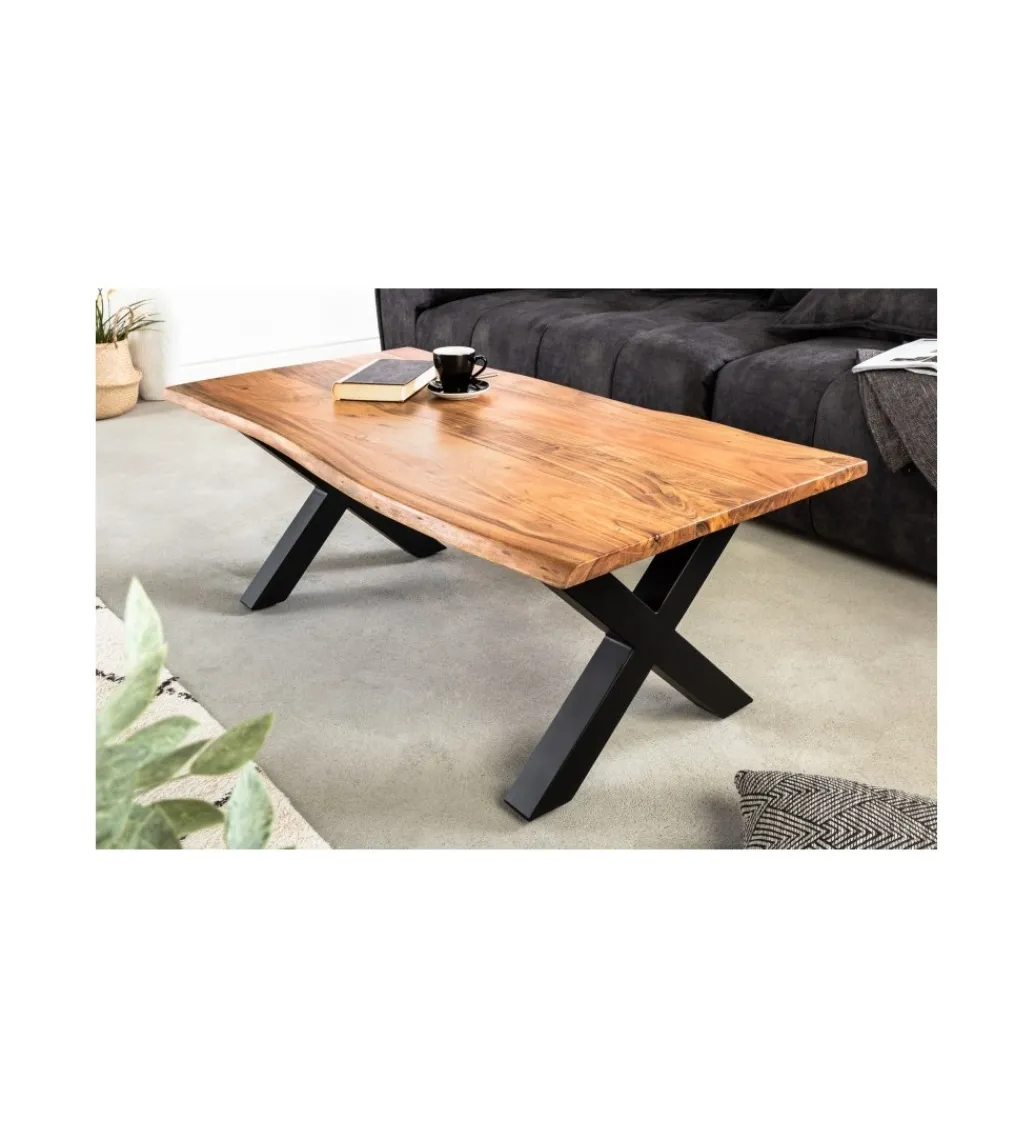 Stolik kawowy ARKTYKA Mammut X 120 cm drewno akacja honey*Invicta Interior Outlet
