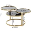 Stolik kawowy ART DECO 58 cm - 139 cm  czarno złoty*WOHNLING, GERMANY Discount