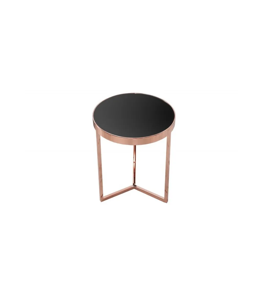 Stolik kawowy Art Deco 45 cm czarno miedziany*Invicta Interior Online