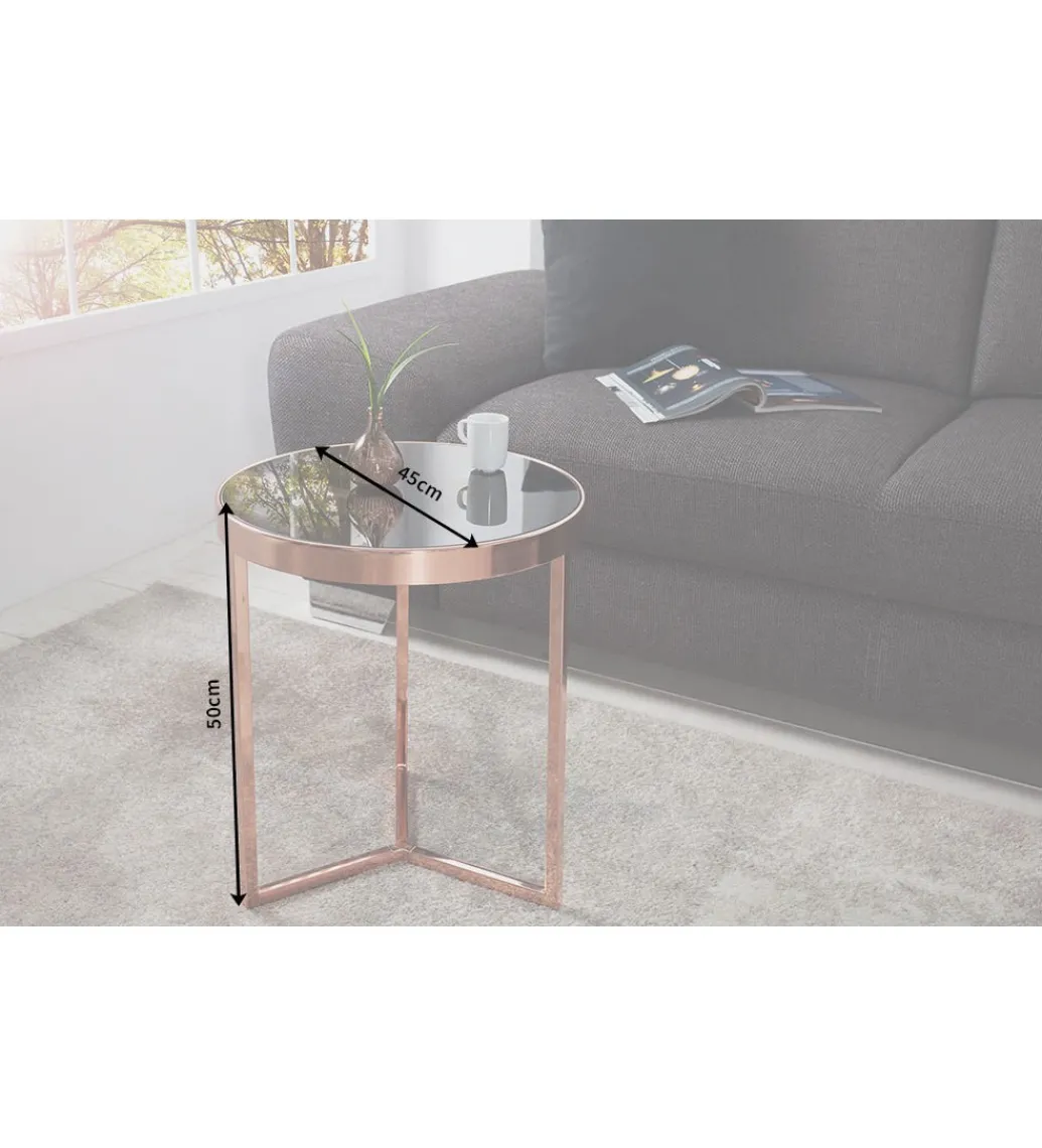 Stolik kawowy Art Deco 45 cm czarno miedziany*Invicta Interior Online