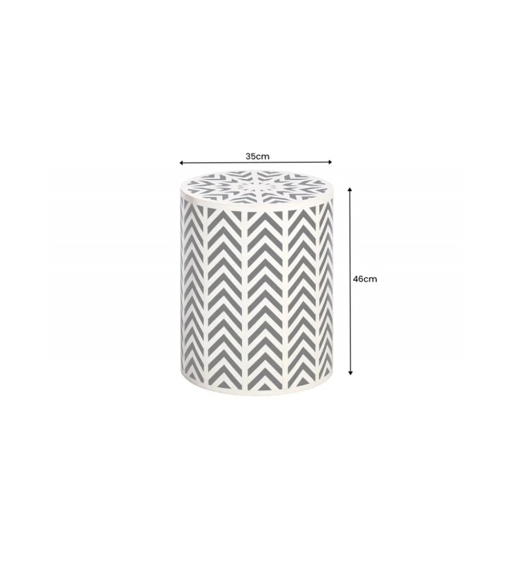 Stolik kawowy ASIM 35 cm biało czarny*Invicta Interior Outlet