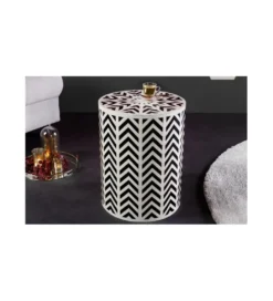 Stolik kawowy ASIM 35 cm biało czarny*Invicta Interior Outlet