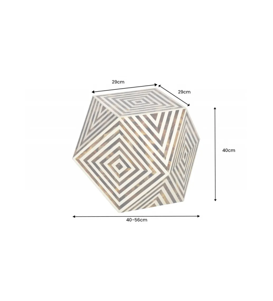 Stolik kawowy ASIM 57 cm brązowo biały*Invicta Interior Outlet