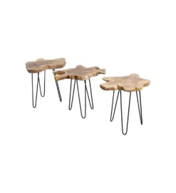 Stolik kawowy Aspen 50 cm dewno teak*KARE