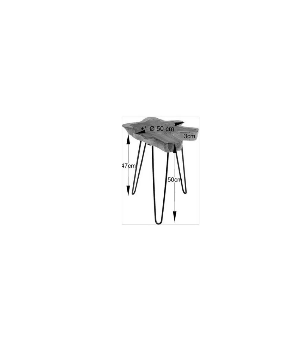 Stolik kawowy Aspen 50 cm dewno teak*KARE