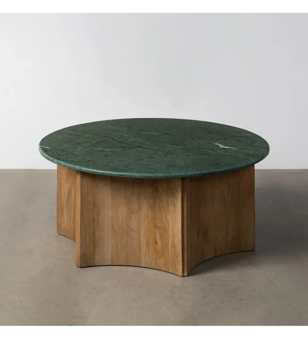 Stolik kawowy AUXY 97 cm drewno mango marmur*Zona-Design Sale